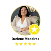 Darlene Medeiros, cliente da Aldeia Coworking, avaliação 5 estrelas