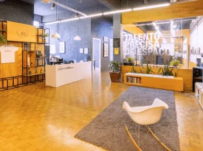 Hall de entrada da Aldeia Coworking Centro Cívico